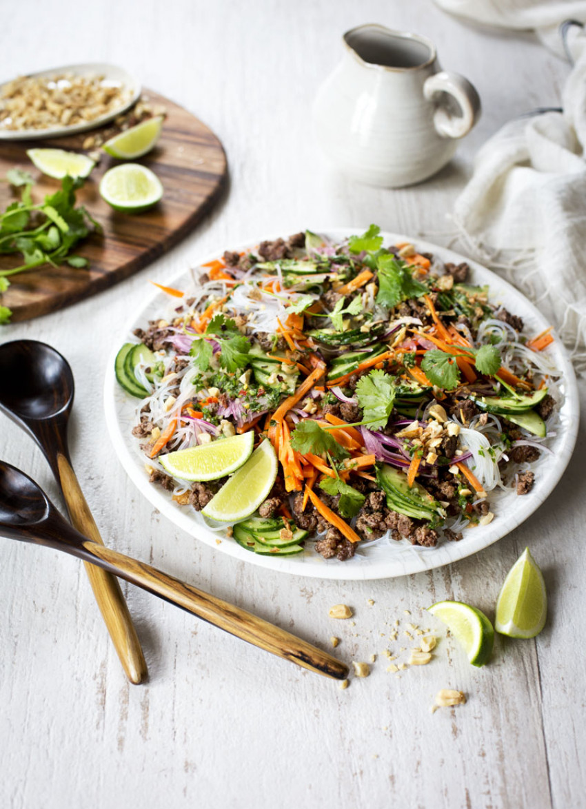 Venison Larb Salad with Crispy Shallots