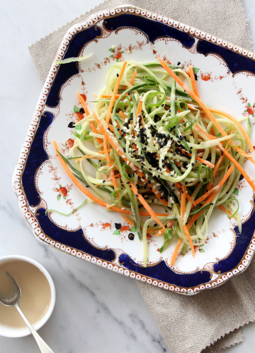 Cucumber and Carrot ‘Noodles’ with Sesame Sauce