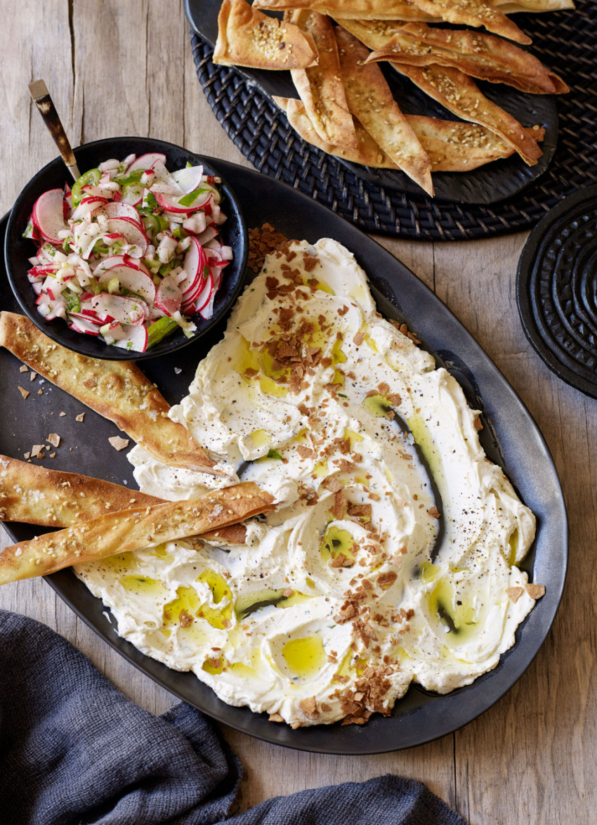 Thyme and Sesame Labneh with Radish Mezze