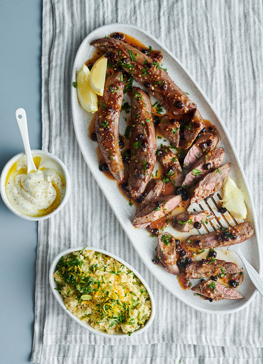 Lamb Fillets with Mustard and Date Vinaigrette