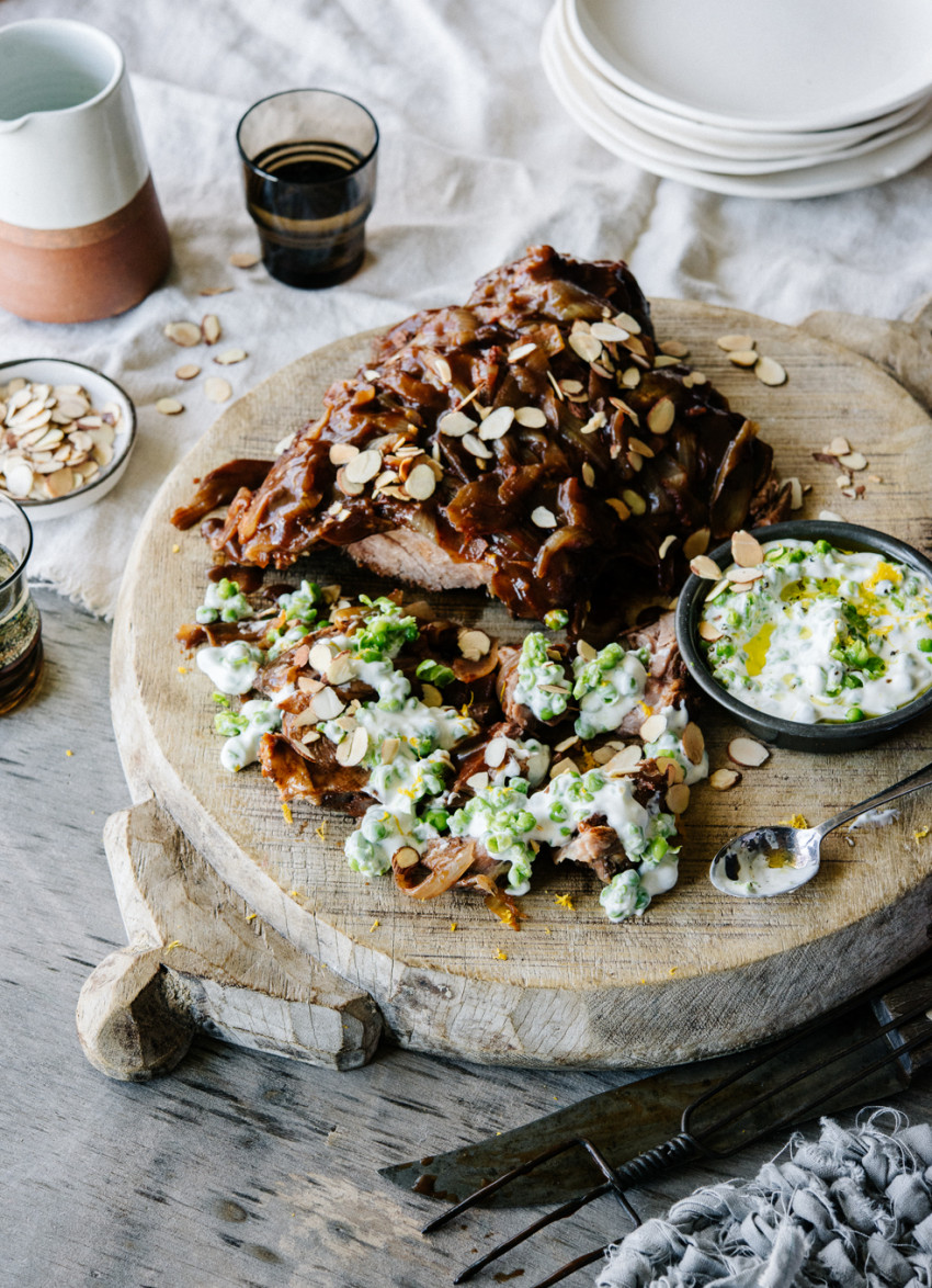 Braised Shoulder of Lamb with Crushed Pea Salsa