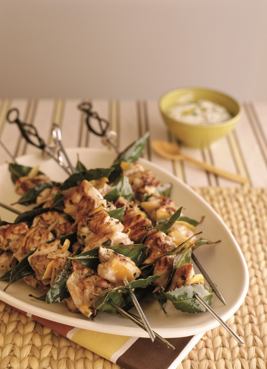 Lemon and Bay Leaf Chicken Kebabs