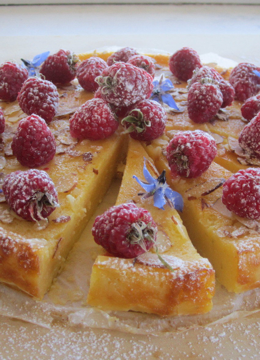 Lime and Fresh Raspberry Tart