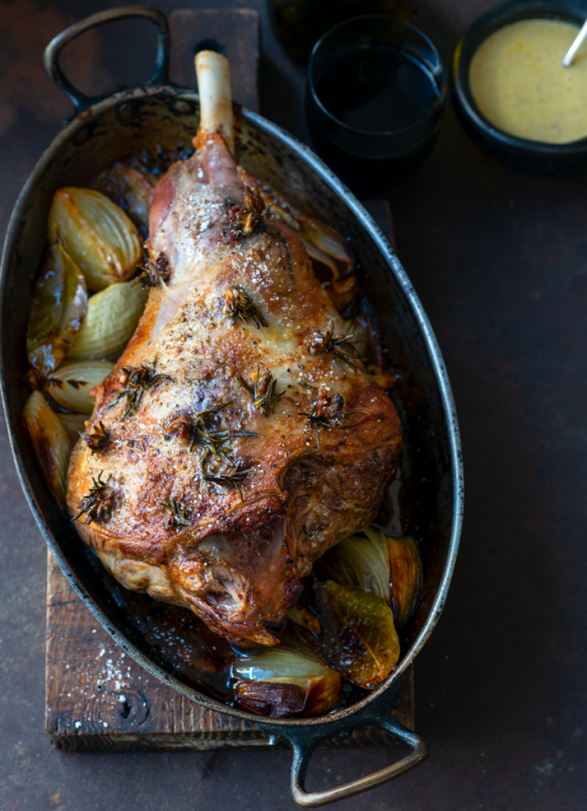 Roast Leg of Lamb with Anchovy Cream