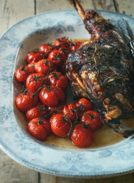 Easter Slow Roast Lamb with Rosemary, Garlic and Vine Tomatoes