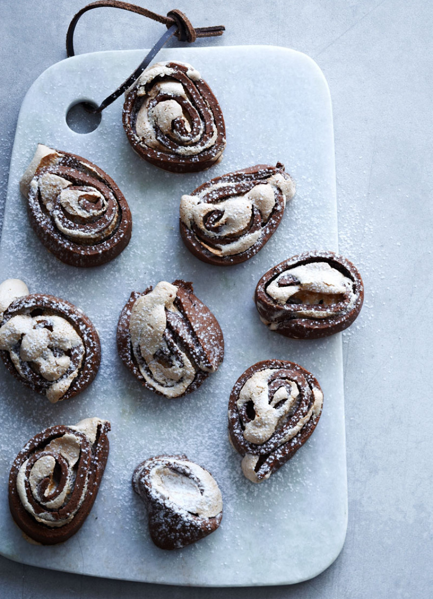 Meringue and Chocolate Shortbread Swirls