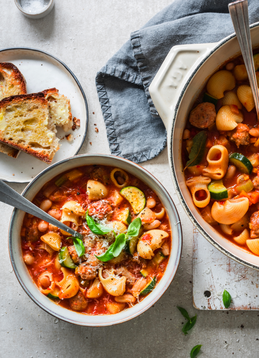 Minestrone Soup with Italian Sausage