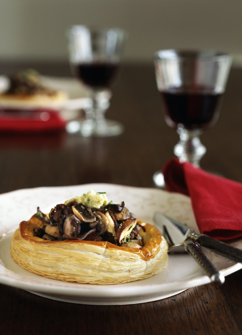 Mixed Mushroom Tarts with a Herb and Mustard Butter