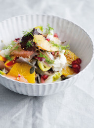 Peach, Orange and Grapefruit Salad with Toasted Quinoa and Goat's Cheese