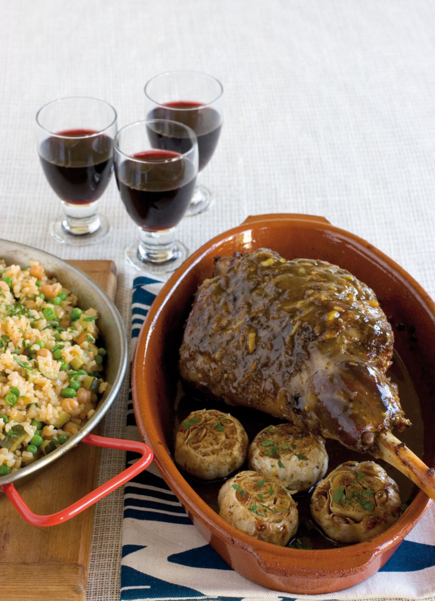 Oregano and Lime Roasted Leg of Lamb with Smoked Paprika Paella