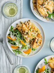 Pan-fried Fish with White Beans, Lemon and Tarragon