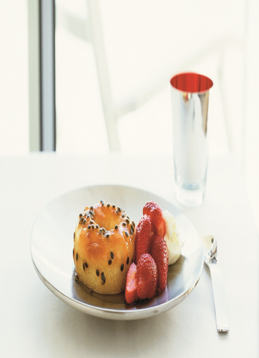 Passionfruit Savarin and Strawberries