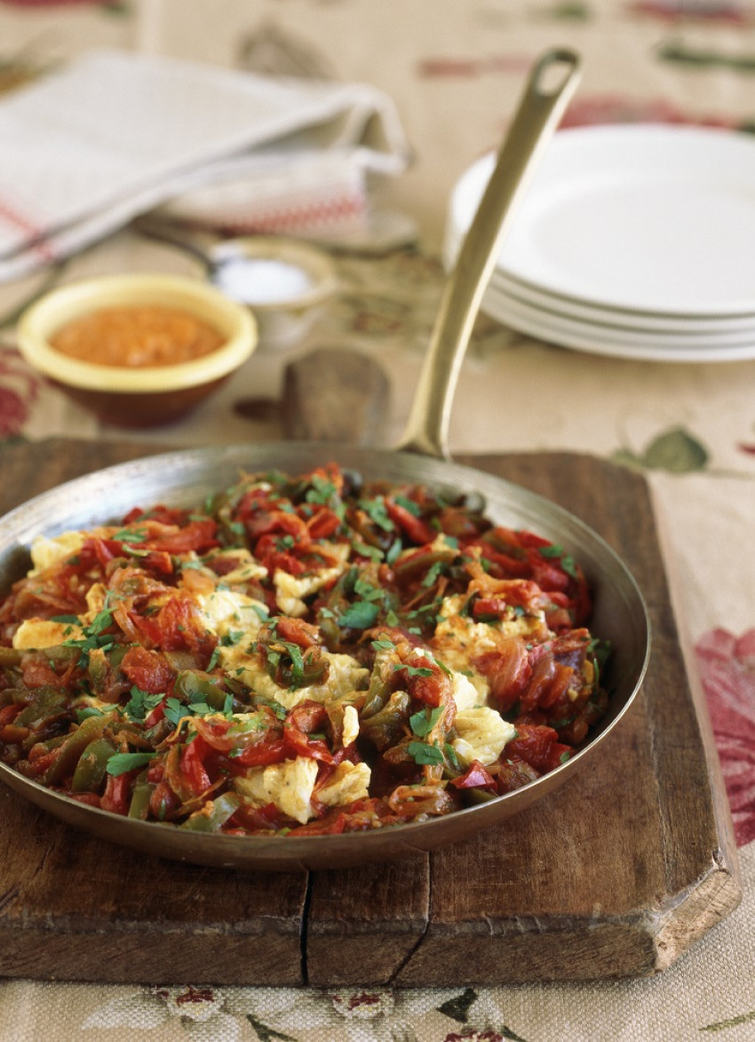 Piperade with a Red Capsicum Pesto