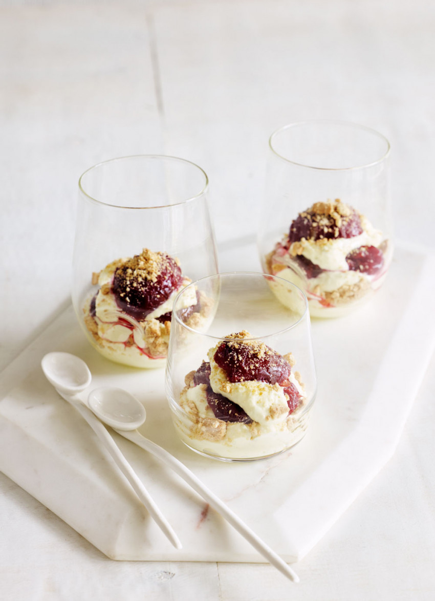 Plum and Lime Cheesecake Pots