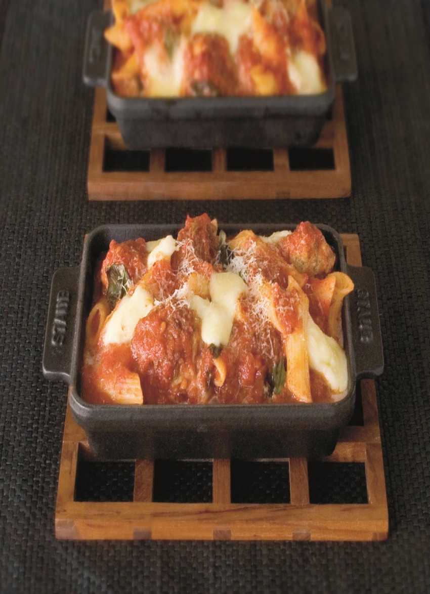 Pork Polpette Baked with Pasta