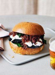 Portobello Mushroom, Balsamic Onion and Goat’s Cheese Burgers