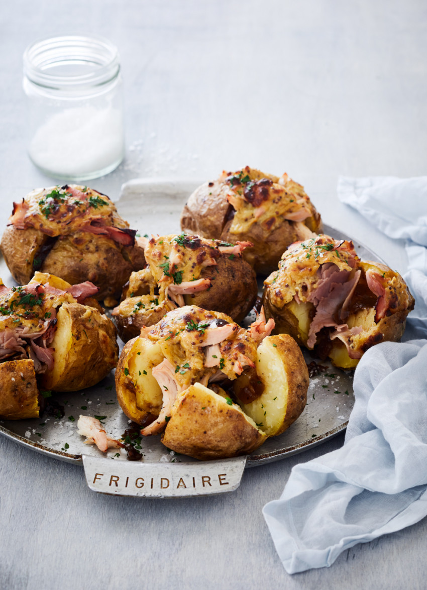 Croque Monsieur Baked Potatoes 