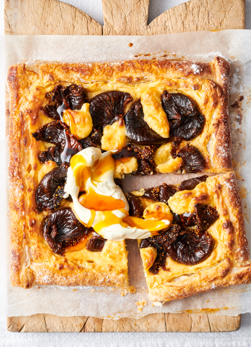 Preserved Fig and Macadamia Cheesecake Tart