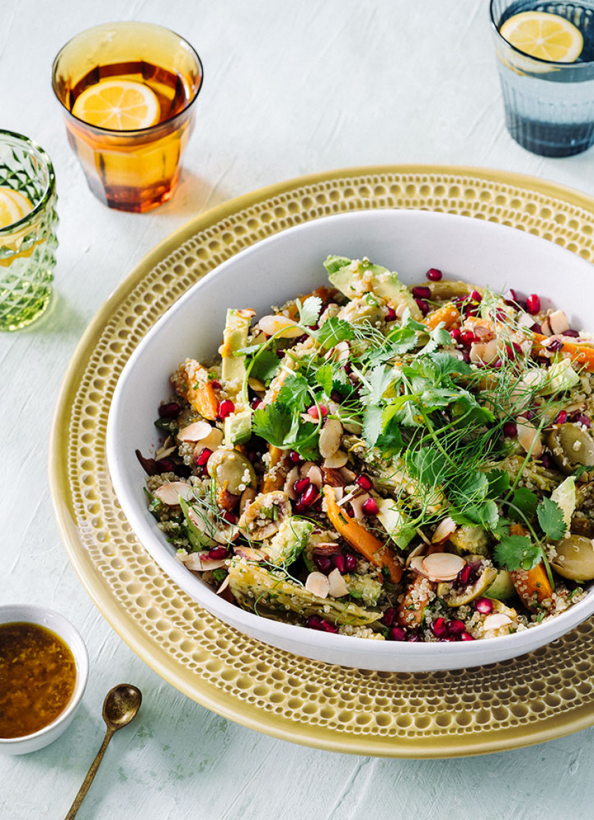 Quinoa, Moroccan Roasted Carrot and Olive Salad