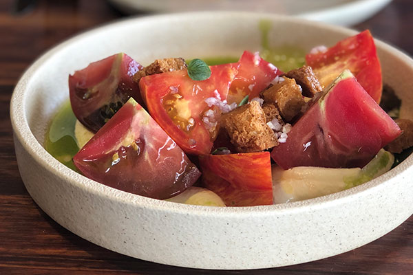 tomato salad at rare hare