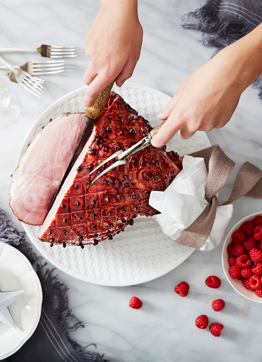 Raspberry Glazed Christmas Ham