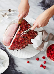 Raspberry Glazed Christmas Ham