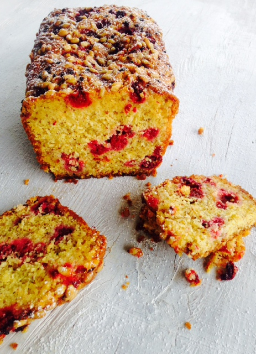 Raspberry, Polenta and Orange Loaf