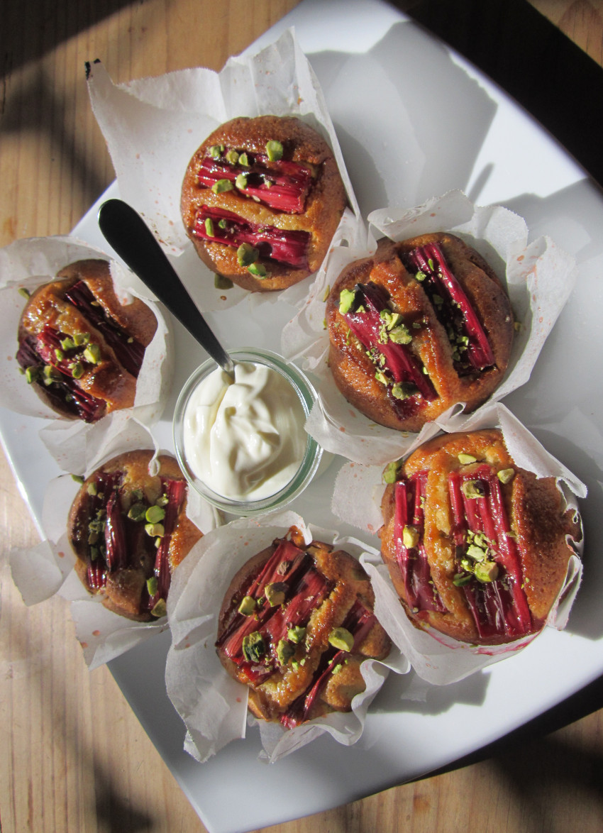 Rhubarb and Almond Cakes