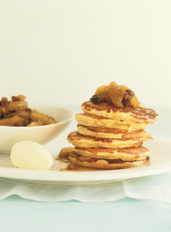 Ricotta Pancakes with Caramelised Apples and Maple Syrup