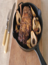 Roast Scotch Fillet of Pork with an Asian Glaze and Brown Pears