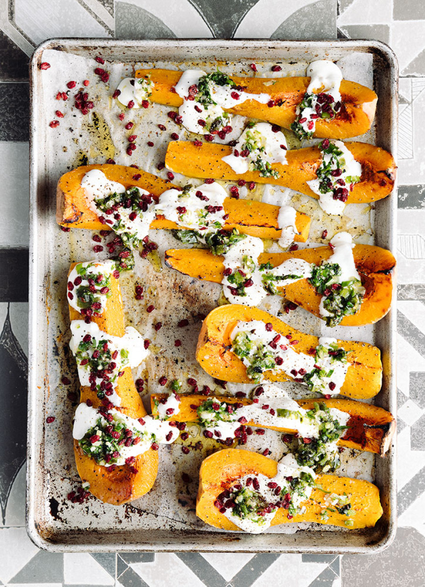 Roasted Butternut with Charred Green Chilli Relish