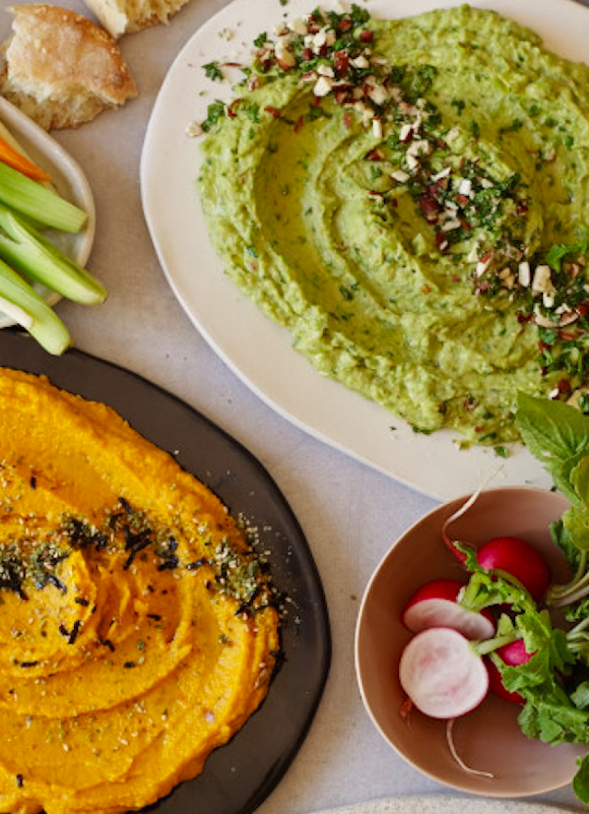 Green Pea, Harissa and Coriander Hummus