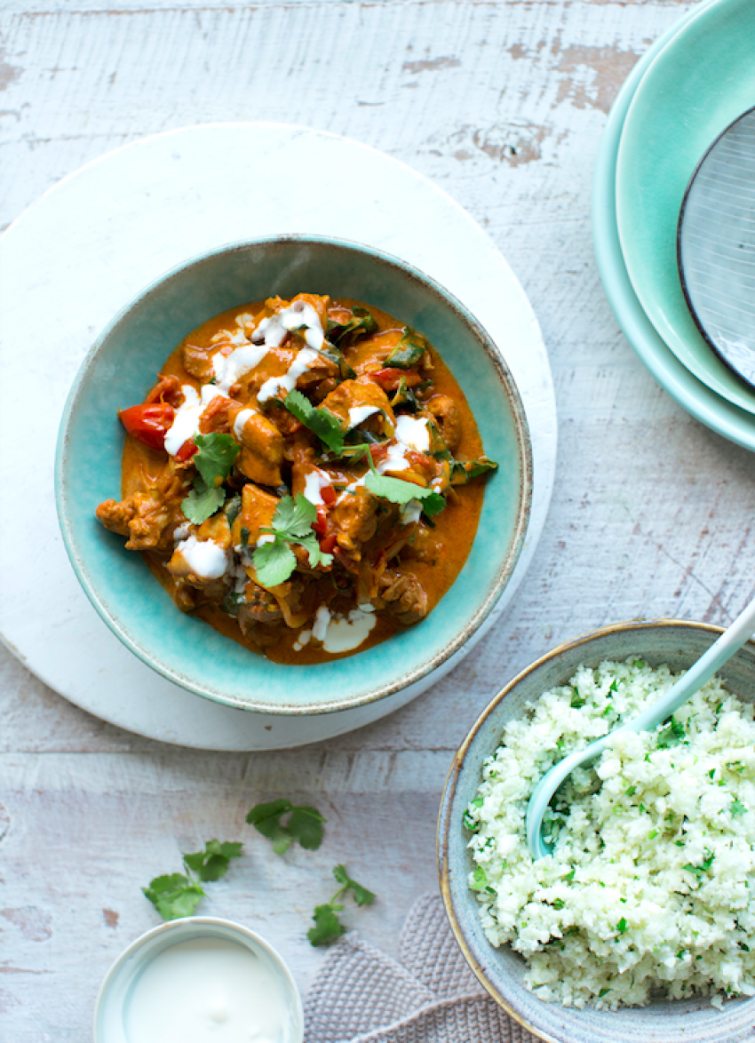 Nadia Lim's Chicken and Spinach Tikka Masala with Cauliflower ‘Rice’