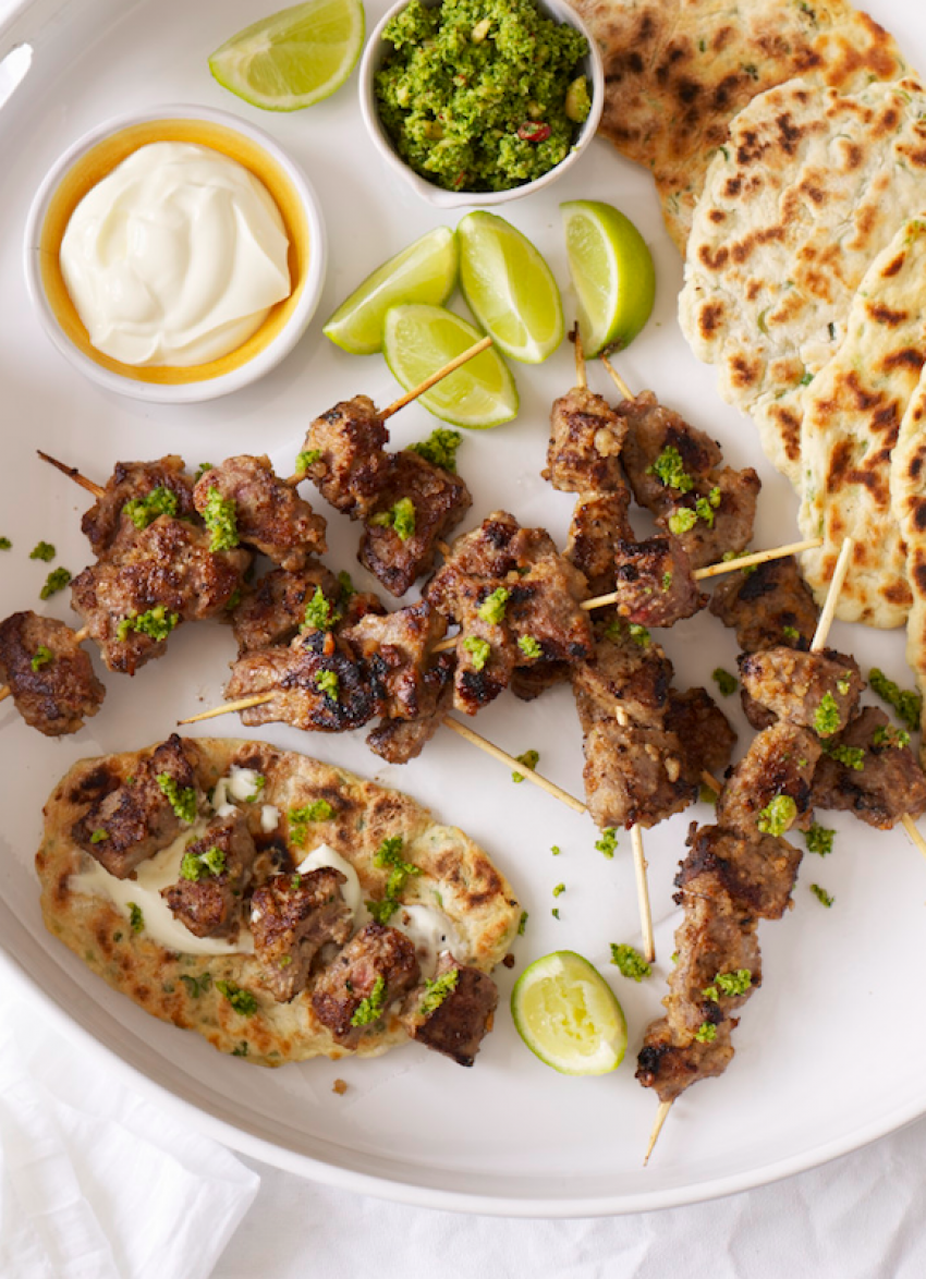 Beef Kebabs with Coconut Relish 