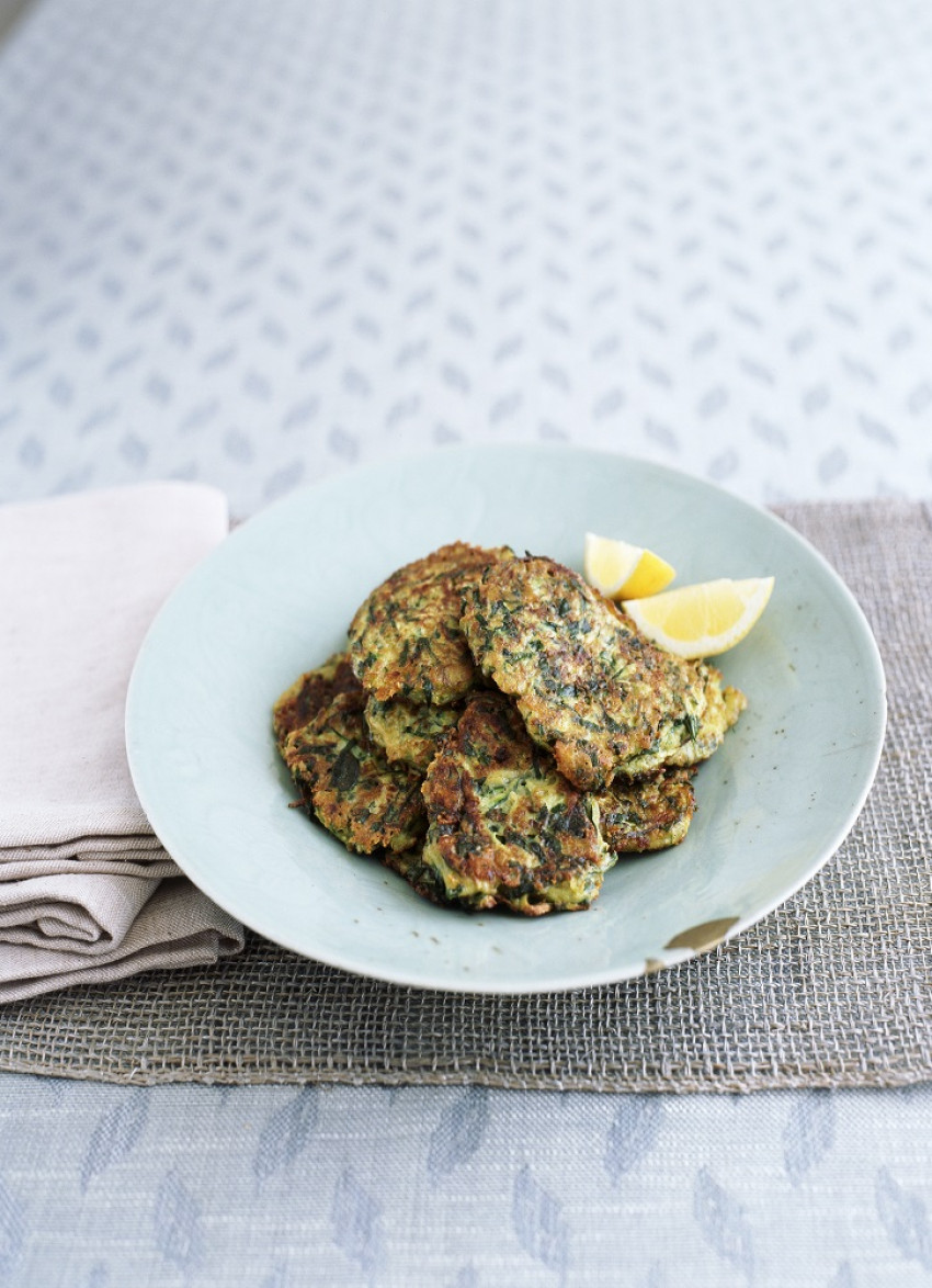 Spinach and Zucchini Fritters dish » Dish Magazine