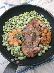 Spring Lamb with New Garlic and Baby Broad Beans