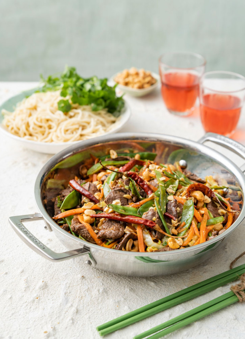 Stir-Fried Venison, Chilli and Mixed Peas