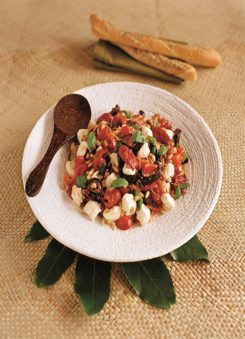 Tomato, Eggplant and Bocconcini Salad