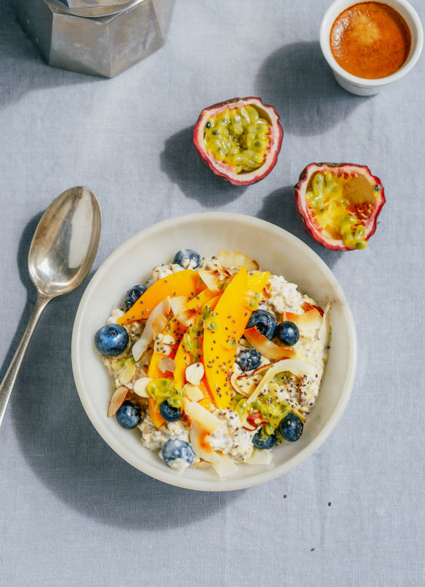 Tropical Bircher Muesli with Mango and Coconut