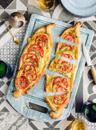 Two Cheese, Tomato and Capsicum Pide