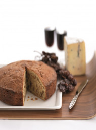 Walnut Cake with Soft Cheese and Muscatels